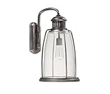 Capital Lighting 9633GR Harbor 1-Light 19-Inch Exterior Wall Lantern, Graphite Finish with Seedy Gla