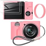 for LUMIX DC-TZ99 ケース+2枚フィルム シリコーン 保護カバー LUMIX DC-TZ99 対応【JIAYJP】全面保護カバー シリコン 耐衝撃 落下防止 撥水 脱着簡単 軽量 キズ防止 防震 防塵 全面保護型 カバー （ピンク）