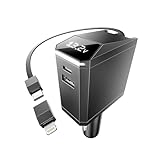 巻き取り式充電ケーブル 車 充電器 シガーソケット 充電器 153W(66W巻取り式 USB-Cケーブル)iPhone Galaxy Android スマートフォン ノートPC iPad 各種 その他機器対応