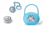 Silver Touch USA Sterling Silver Set Pacifier Case Plus First Tooth Plus Pacifier Clip Baby Gift Set