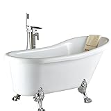 Rozin クローム 滝型 バスタブの蛇口 ハンドシャワー装備 フロア立ち シャワー 浴池用 混合栓 じゃぐち