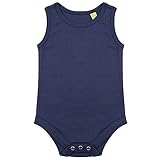 (ラークウッド) Larkwood 赤ちゃん・ベビー用 コットン ノースリーブ ボディースーツ ロンパース (0-3ヶ月) (ネイビー)