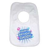 Baby Bib Happy Birthday Daddy - Boys - White by 2Personal