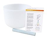 Chakra Singing Bowl D Sharp Frosted Quartz Crystal Mallet Included Sound [並行輸入品]