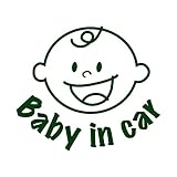 赤ちゃん baby in car カッティング ステッカー ダークグリーン 深緑