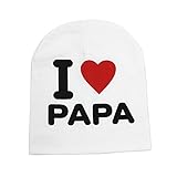 Wispun 可愛い ニット帽 ベビー I LOVE MAMA PAPA おしゃれ 春 秋 冬 黒 白 グレー (アイラブパパ　白)