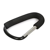 Domybestベビーカーフック アルミニウム製　 カラビナ　ブラック バギー 荷物フック カーグッズ　ベビーカー用クリップ　ショッピング　乳母車　買い物 荷物 散歩　便利 　一個　２サイズ選べる (