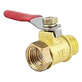 uxcell　ガスのボール弁　　レッド　ブラス　金属