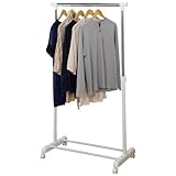 ルミナス パイプハンガー シングル ホワイト 幅81×奥行44×90~156cm GHS-81WH