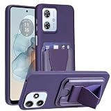 【 Lanfyo 】Motorola MOTO G64 5G/MOTO G64Y 5G 用 対応 ケース カード収納 耐衝撃保護カバー（ダークパープル）モトローラ モトG64 5G 背面 カード収納 スマホケース スタンド機能 マット質感 滑り止め 擦り傷防止 g64 5g ソフトカバー (Dark purple)