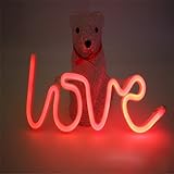 etbotu Love Letters形状LEDライトWall Hangingネオンライトの祭パーティーウェディングデコレーション レッド texas-lfb-20180403-27