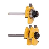 Yiteng　舌　グルーヴ　ルーター　ビット　セット　3/4インチ　ストック　1/4インチ　シャンク木工 　２個１組