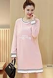 Happy snowflakes 授乳服 マタニティ 上下セット　ファスナー付き 　春秋 産前 産後 妊婦用 (XL, ピンク)