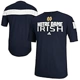 Notre Dame Fighting Irish Adult Large NCAA本物のサイドラインClimaliteパフォーマンスシャツ – ネイビーブルー&ゴールド