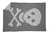 Lorena Canals Wool Rug Blanket (Skull Dark Grey/Light Grey) by Lorena Canals