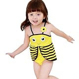 Vmasterstroke ワンピース水着 キュート 赤ちゃん ガールズ キッズ ベビー水着 通気 女の子 スクール水着 ミツバチ 高品質 90cm