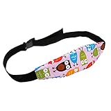 【ノーブランド品】赤ちゃん　ベビーカー　カーシート　睡眠　昼寝援助　ヘッド　ホルダー　ベルト　支持バンド　姿勢調整　全5色 - ピンク