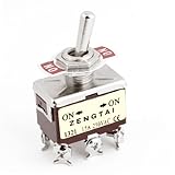 uxcell トグルスイッチ ロッキング 2ポジション 6ネジ端子 DPDT ON-ON AC 250V 15A