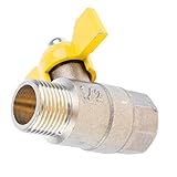 F Fityle 真鍮　ボールバルブ　ガスと水　遮断スイーチ　1/2インチ