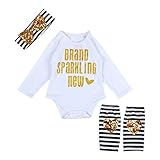 Ochine 新生児　幼児　女の子 100％綿 3セット　ロンパース アルファベット＋ストライプ柄 子供服 0-2歳設定 長袖 カバーオール 出産祝い　4サイズ選べる (S、3-6月)