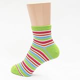 (グレェド) Groedoキッズ ソックス サイズ1-2 ( 12 ～ 14 cm) 黄緑 ・ オレンジ ・ 青 ストライプ オーガニックコットン