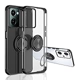 OPPO Reno7 A / Reno9 Aケース OPG04 [360°キックスタンド] クリスタルクリアー [シリコンソフトTPU] 落下 衝撃 吸収 カバー・OPPO Reno7A 用 (Reno7 A, ブラック)