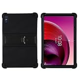 Lenovo Tab M10a 5G ケース Lenovo Tab M10a 5G LET02 au ケース Lenovo TAB7 ケース Lenovo Tab M10 5G ケース 10.6インチ Pokaas シリコンケース タブレットケース ソフトシリコーン TPUケース 四隅加工保護 スタンド機能付き 水洗可能 擦り傷防止 耐衝撃 軽量 全面保護 (Lenovo TAB7, ブラック)