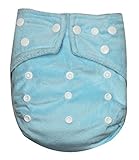 See Diapers One Size Minky Baby Cloth Diaper 2 Microfiber Inserts Light Blue by See Diapers