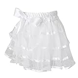 Lovoski ガール　レース　ショート　スカート　子供　プリンセス　ファッション　ソリッド　カラー　ポンチョ　　誕生日　プレゼント　全5色 - 白
