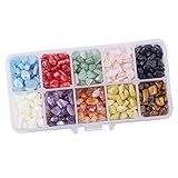 sharprepublic ビーズ 天然石 チップ さざれ 庭 植木 飾り 石 工芸品 手作り パワーストーン 収納ボックス付き