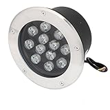 AC85-245V 12WラウンドLEDガーデン風景埋もれたフラッドライトピュアホワイト