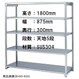 棚・ラック：ステンレス中軽量物品棚：棚一式：T-HA3-6225