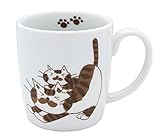 有田焼 ねこの マグカップ 背伸びねこ (茶) Y042-4