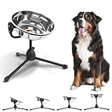 Vexong 食器 犬 餌入れ 水飲み器 犬 早食い防止 50キログラム以上の犬用の特大サイズの昇降可能犬用ボウル 4.7リットル ステンレス 鋼製の犬用フードボウルおよび水飲みボウル 犬 食器 フードボウル 犬 水飲み皿 高さ調整可能 滑り止め機能付き金属製の高耐久性のスタンド付き