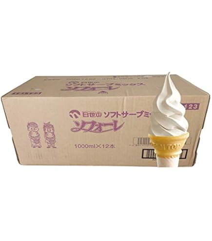 Amazon.co.jp: 日世 ソフトミックス 北海道ソフトクリーム 1ℓ×12本