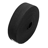 KUKU工房 織ゴム 平ゴム 厚さ1.2mm 厚手タイプ 手芸 5mカット 交換・補修などに (ブラック, 30mm幅)