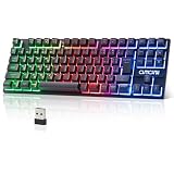 CHONCHOW ワイヤレス ゲーミングキーボード 光る 無線 充電 keyboard ps4/ps5対応 日本語配列 2.4G 有線接続をサポート防衝突 7色ゲーミング G113