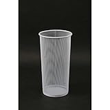 メッシュ傘立て 丸型 【約10本用】 スチール 底部緩衝材付き WH ホワイト（白）