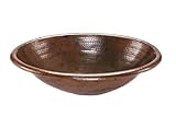 Premier Copper Products LO19RDB Oval Self Rimming Hammered Copper Sink, Oil Rubbed Bronze by Premier