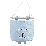 (ノタラス)Notalas 壁付け コットン 可愛い カートン 動物 収納袋 防水 実用 キッチン・バスルーム 収納用品 17 x 8 x 17cm Storage Bag (ブルー)