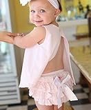 RuffleButts（ラッフルバッツ）3-6m（60） Seersucker Swing Top and RuffleButt シアーサッカースウィングトップとリボンブルマのセット (3-6m（60