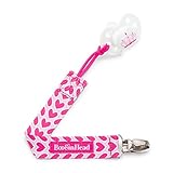 PaciGrip 赤ちゃんのおしゃぶりホルダー & クリップ あらゆる全てのおしゃぶりに適合 (Love Pink Hearts)