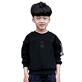 [FERE8890] ボーイズ トレーニングウェア プライマーシャツ 保温性 上着 子供 プリント 冷房対策 プルオーバーシャツ カジュアル ブラック 身長150cm