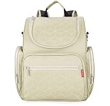 insular insular バックパック 防水　マザーズバッグ 多機能　大容量　ファッション (Ivory white)