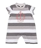Oceankids 赤ちゃん男の子赤ちゃん女の子赤ちゃんのアウターストライプジャンプスーツ、ポロカラーのグレーとホワイト 18-24 ヶ月