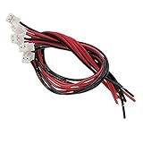 uxcell CCTV CCDカメラLEDボードシングルヘッド　2ピン　コネクタ電源ケーブル　14cm　5個