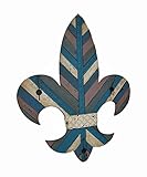 風化木製Fleur De Lis Textured Finish装飾壁フック