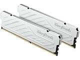 KingBank(キングバンク) コンピューターデスクトップメモリ RAM DDR4 16GB(2x8GB) 3200MHZ CL16 1.35V XMP2.0 ヒートシンク付きオーバークロック PCゲーム/オフィス/PS用 シルバー