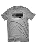 American Flag Jeep Shirt Ash Gray Made in USA off-road t-shirt (米国サイズ:S 色：グレー）