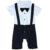 （アイム）iiniim 男児紳士ネクタイロンパース 　ベビー服 　タキシード　カバーオール　男の子カバーオール　蝶ネクタイ 　誕生日　ブラックパンツ　ベビーフォーマル服 　ボディースーツ一体式 ブラッ
